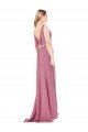 Long Slim Chiffon Prom Dress with Beaded Waist