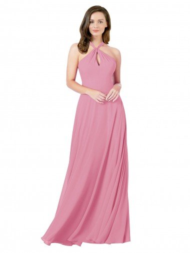 Discount Chiffon Prom Dress with Keyhole Front