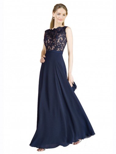 Discount Bateaux Neckline A-Line Lace Prom Dress with Top Nude Layer