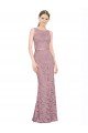 Sleeveless Crop Top High Neck Mermaid Lace Prom Dress