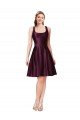 Classic Knee Length Satin Cocktail Prom Dress / Homecoming Dress with V Back and Bow Detail