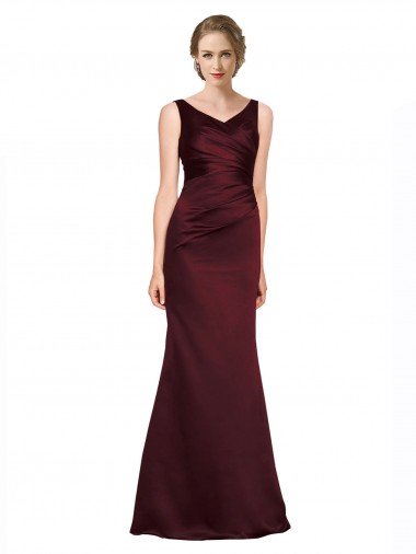 Discount Figure Shaping Satin Prom Dress with Structured Pleats