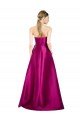 Sleeveless V-Neck Long Satin Prom Dress with Bow Waist