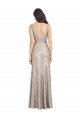 V-Neck Fully Sequin Prom Dress with V-Back and Front Slit