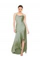Silky Satin Prom Dress with Bias Cut Skirt