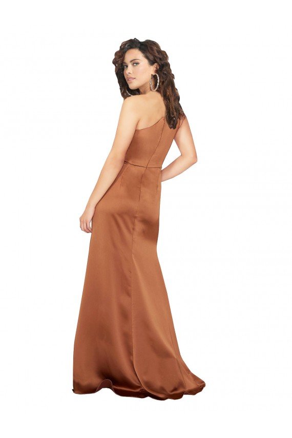 One Shoulder Silky Satin Prom Dress
