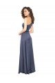 Draped Silky Satin Prom Dress with Tied Waist