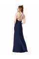 High Neck Satin Prom Dress with Strappy Back