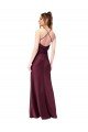 Cowl Back V-Neck Silky Satin Prom Dress