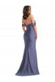 Off the Shoulder Corset Silky Satin Mermaid Prom Dress with Side Slit