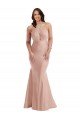 Criss Cross Halter Open Back Silky Satin Mermaid Prom Dress