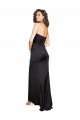 Full Length One Shoulder Ruffled Long Silky Satin Prom Dress with High Slit