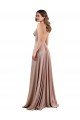 Long A-Line Plunge V-Neckline Spandex Prom Dress with Slit