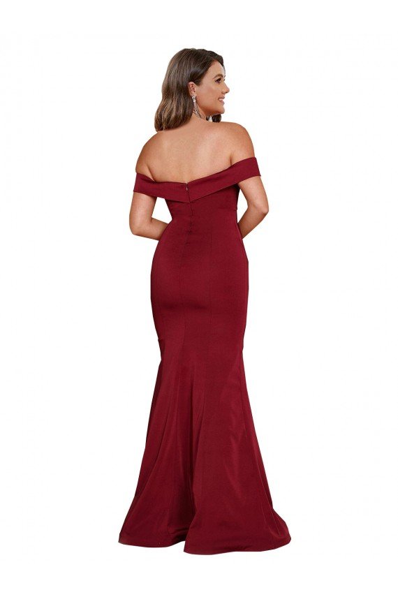 Off Shoulder Sleeves Sweetheart Neckline Long Spandex Prom Dress