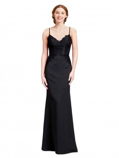 Discount Long Chiffon Prom Dress with Lace Bodice and Curved V-Neckline