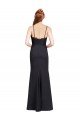 Long Chiffon Prom Dress with Lace Bodice and Curved V-Neckline