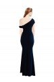 Draped Off the Shoulder Fitted Crepe Prom Dress