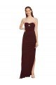 Twisted Strapless Keyhole Long Crepe Prom Dress with Slit