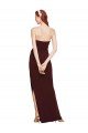 Twisted Strapless Keyhole Long Crepe Prom Dress with Slit