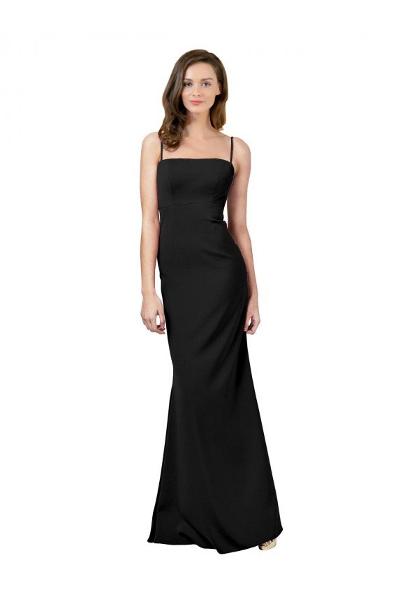 Fit and Flare Slim Crepe Prom Dress with Cutout Back