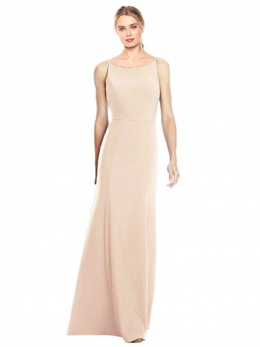 Discount V-Spaghetti Strap Open Back Bateau Neck Trumpet Prom Dress