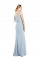 Draped Backless Crepe Prom Dress with Pockets