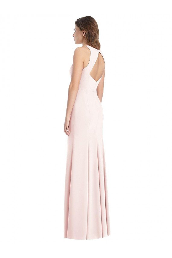 Diamond Cutout Back Trumpet Prom Dress with Front Slit