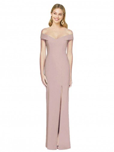 Discount Off the Shoulder Criss Cross Back Trumpet Prom Dress