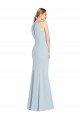 Full Length Sleeveless Halter Prom Dress with Keyhole Back