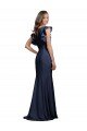Sleeveless Crepe Prom Dress with Cascading Ruffle and Keyhole Back