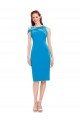Sleeveless Crepe Cocktail Prom Dress / Homecoming Dress with Keyhole Off The Shoulder Detailing