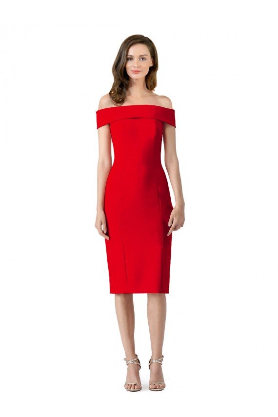 Off the Shoulder Square Neck Cocktail Prom Dress / Homecoming Dress