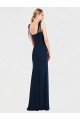 Flat Tie Shoulder Crepe Trumpet Prom Dress with Front Slit