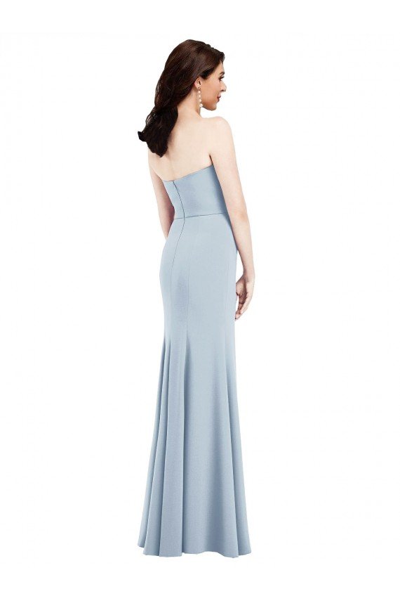 Strapless Notch Crepe Prom Dress with Front Slit