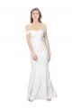 Mermaid Off the Shoulder Long Crepe Prom Dress with Low Back
