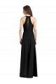 Sleek Halter V-Neck Long A-Line Stretch Crepe Prom Dress with Front Slit
