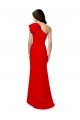 High Neck Ruffle Frill One Shoulder Maxi Crepe Prom Dress