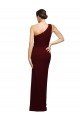One Shoulder Sheath Crepe Prom Dress with High Side Split