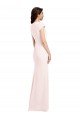 Cap Sleeve A-Line Crepe Prom Dress with Pockets