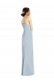 Asymmetrical Off the Shoulder Cuff Trumpet Crepe Prom Dress With Front Slit