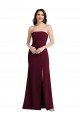 Strapless Crepe Maxi Prom Dress with Front Slit