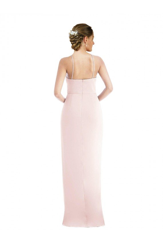Halter Draped Tulip Skirt Maxi Prom Dress