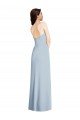 Strapless Scoop Back Maxi Crepe Prom Dress with Front Slit