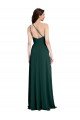 A-Line Slim One Shoulder Crepe Prom Dress with Asymmetrical Straps and Side Slit
