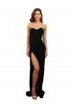 Corset Style Strapless Crepe Prom Dress with High Split