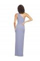 Floor Length One Shoulder Crepe Prom Dress with Pencil Skirt and Side Split