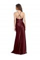 High Neck Halter Long Sleeveless Stretch Satin Prom Dress with Strappy Back