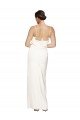 High Neck Stretch Satin Prom Dress with Low Back and Side Slit