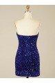 Short Sweetheart Velvet Sequin Prom Dress