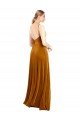 Long Velvet Cowl Neck Slip Prom Dress